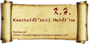 Kosztolánczi Heléna névjegykártya